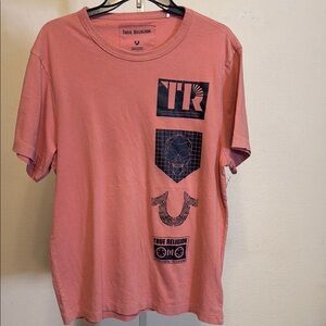 True Religion Men's coral Graphic‎ Tee